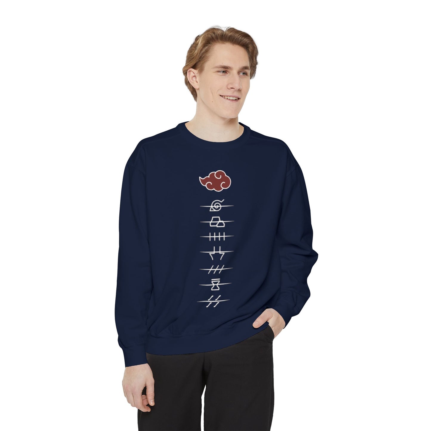 Anime-Inspired Unisex Garment-Dyed Sweatshirt with Unique Graphics