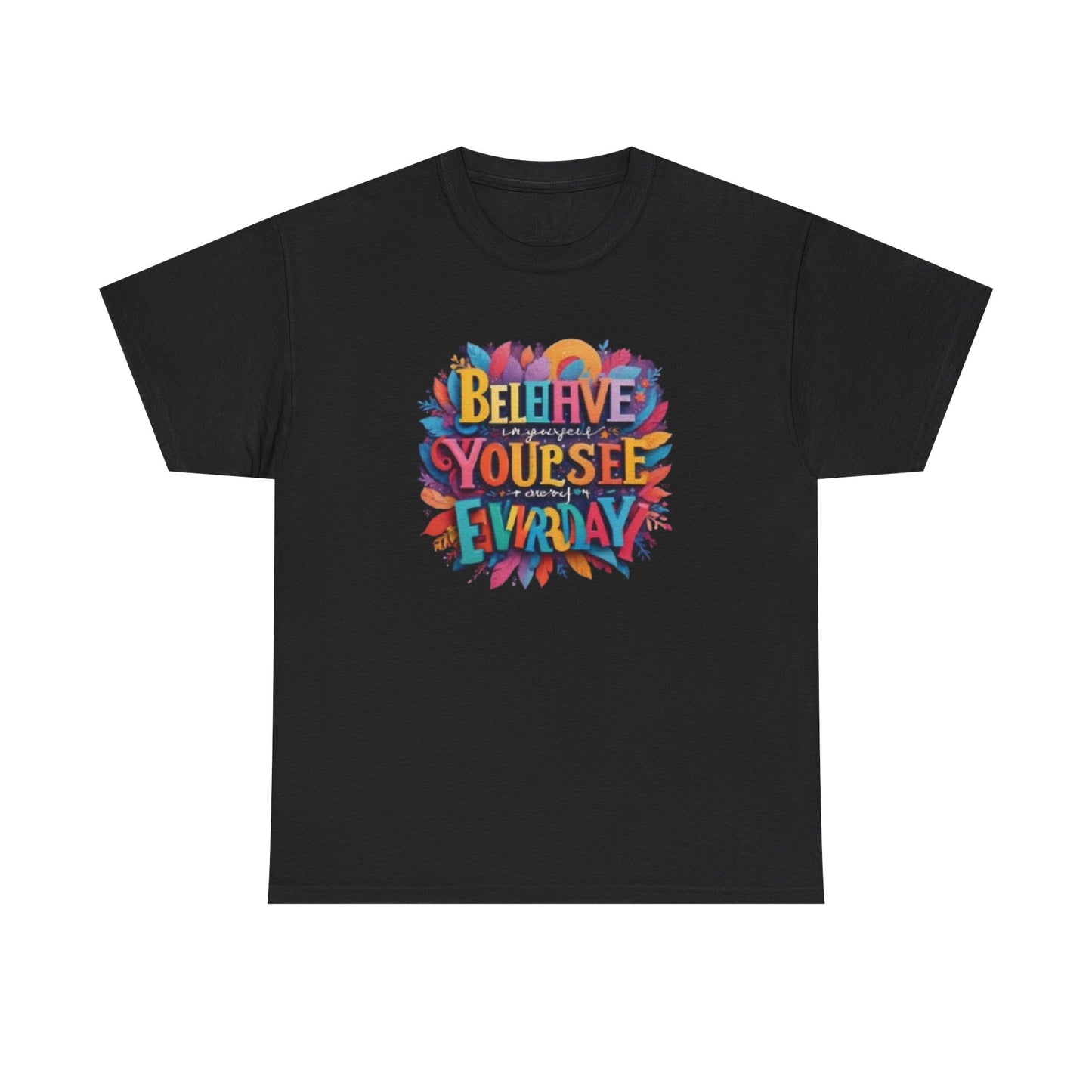 Inspirational Unisex Heavy Cotton Tee - "Believe in Yourself" Design