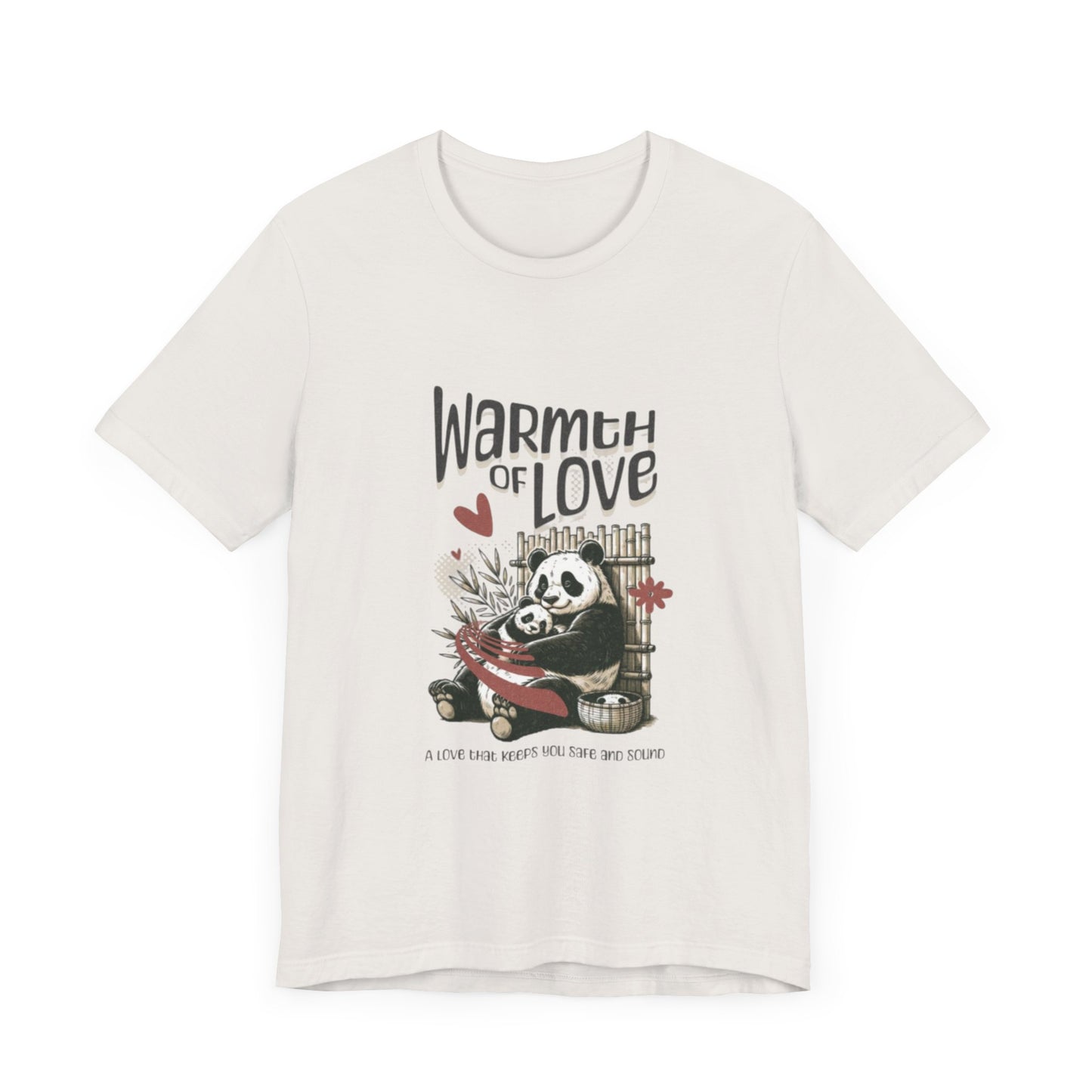 Warmth of Love Panda Tee - Unisex Jersey Short Sleeve T-Shirt