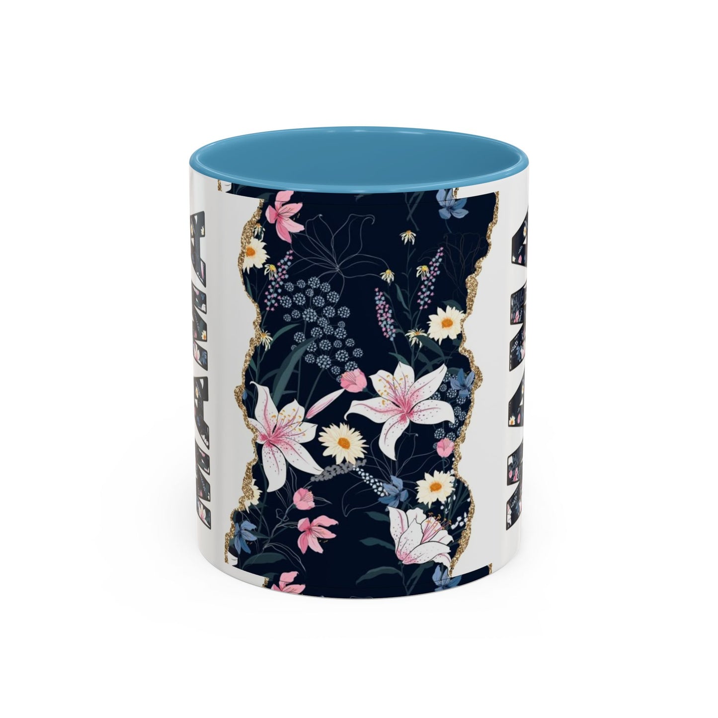 Personalized Floral 'Mama' Accent Coffee Mug - 11/15oz