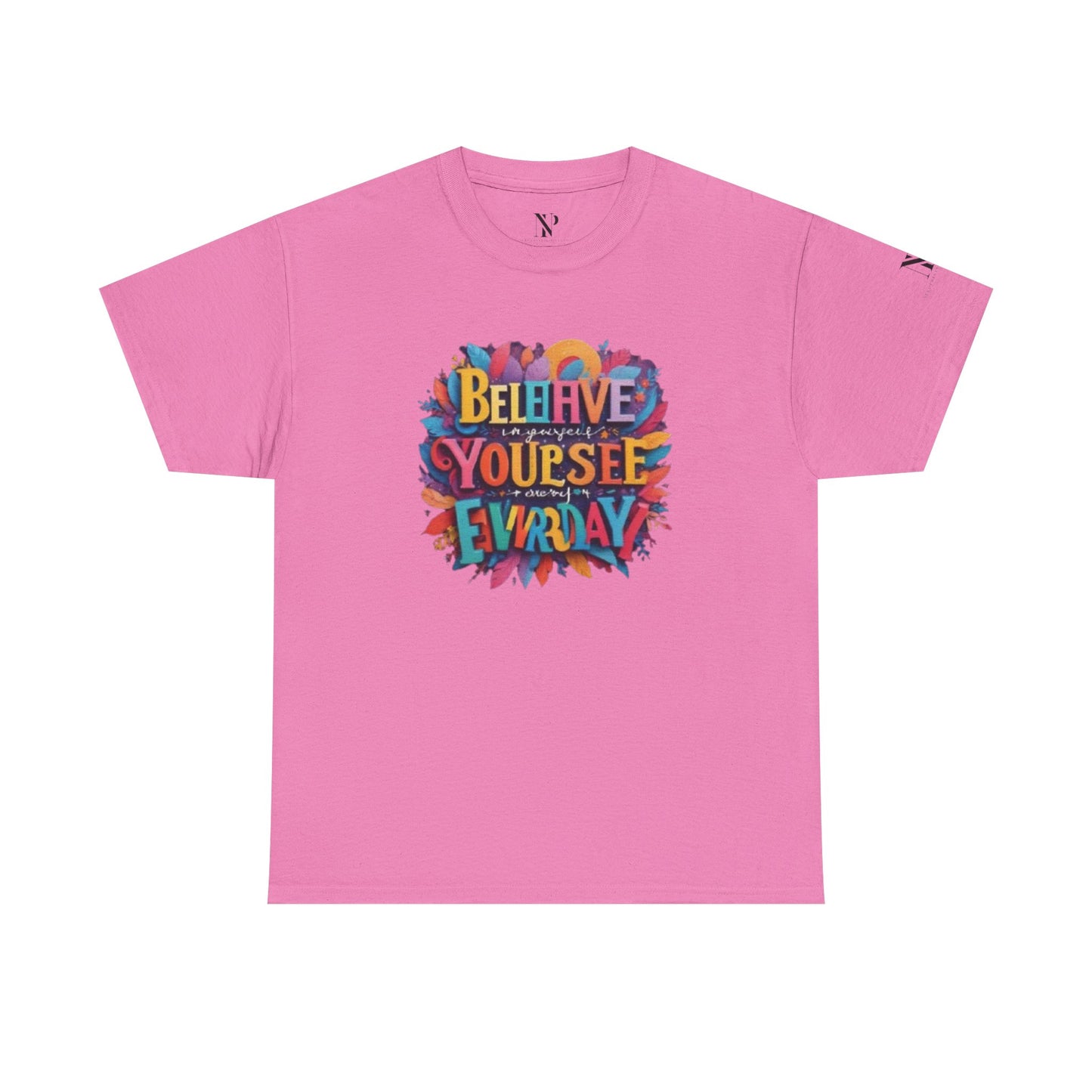 Inspirational Unisex Heavy Cotton Tee - "Believe in Yourself" Design