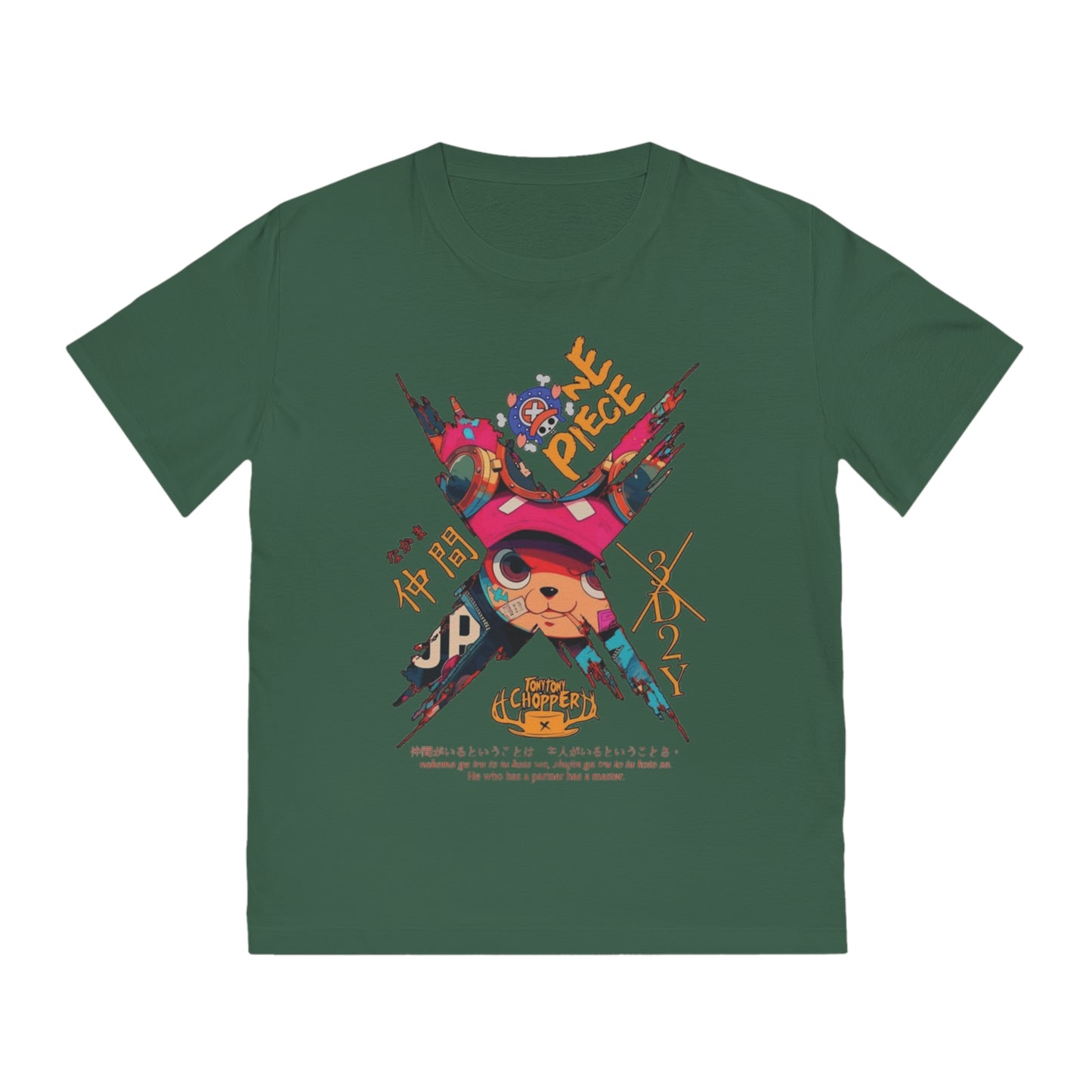 Unisex Rocker T-Shirt - One Piece Design with Luffy and Chopper