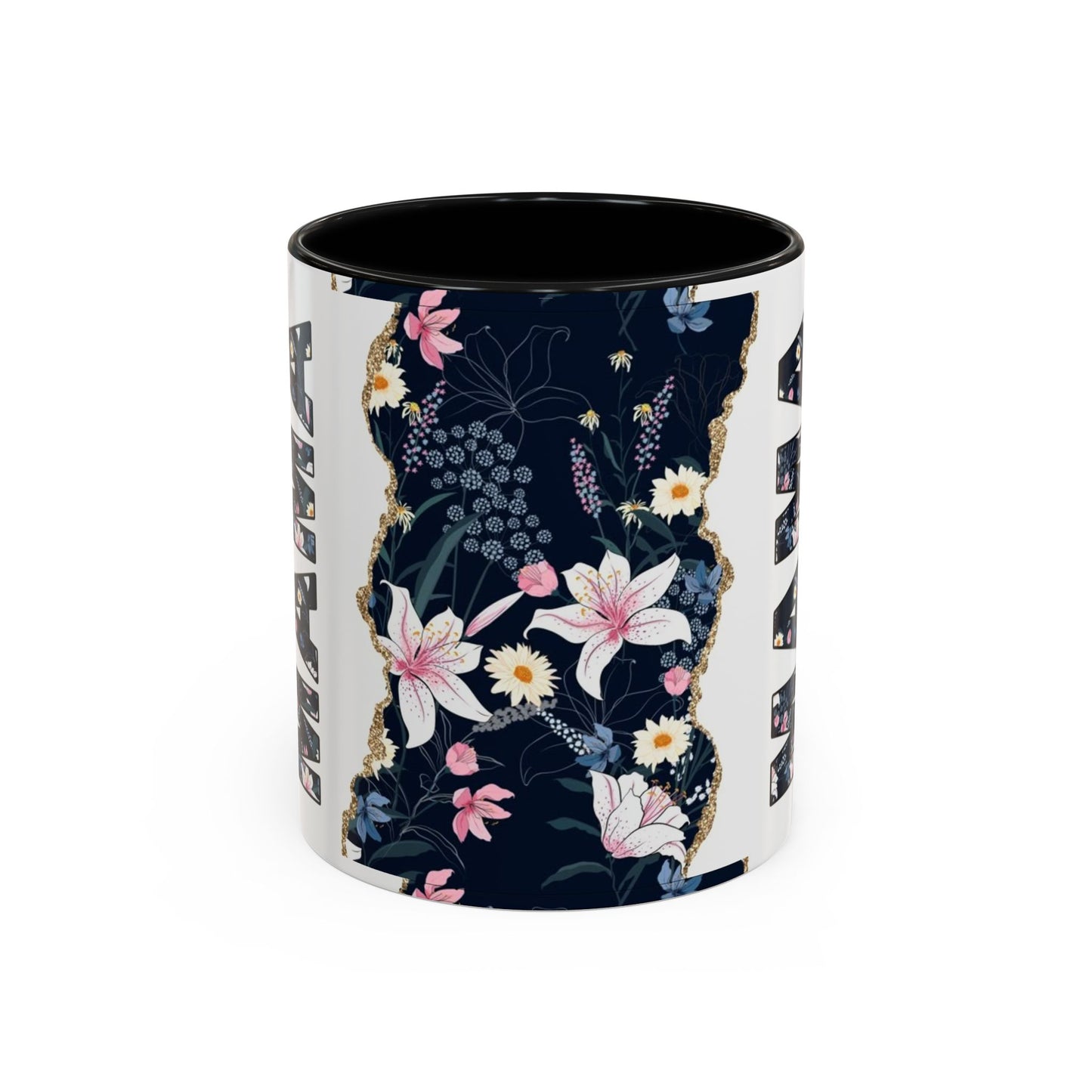 Personalized Floral 'Mama' Accent Coffee Mug - 11/15oz