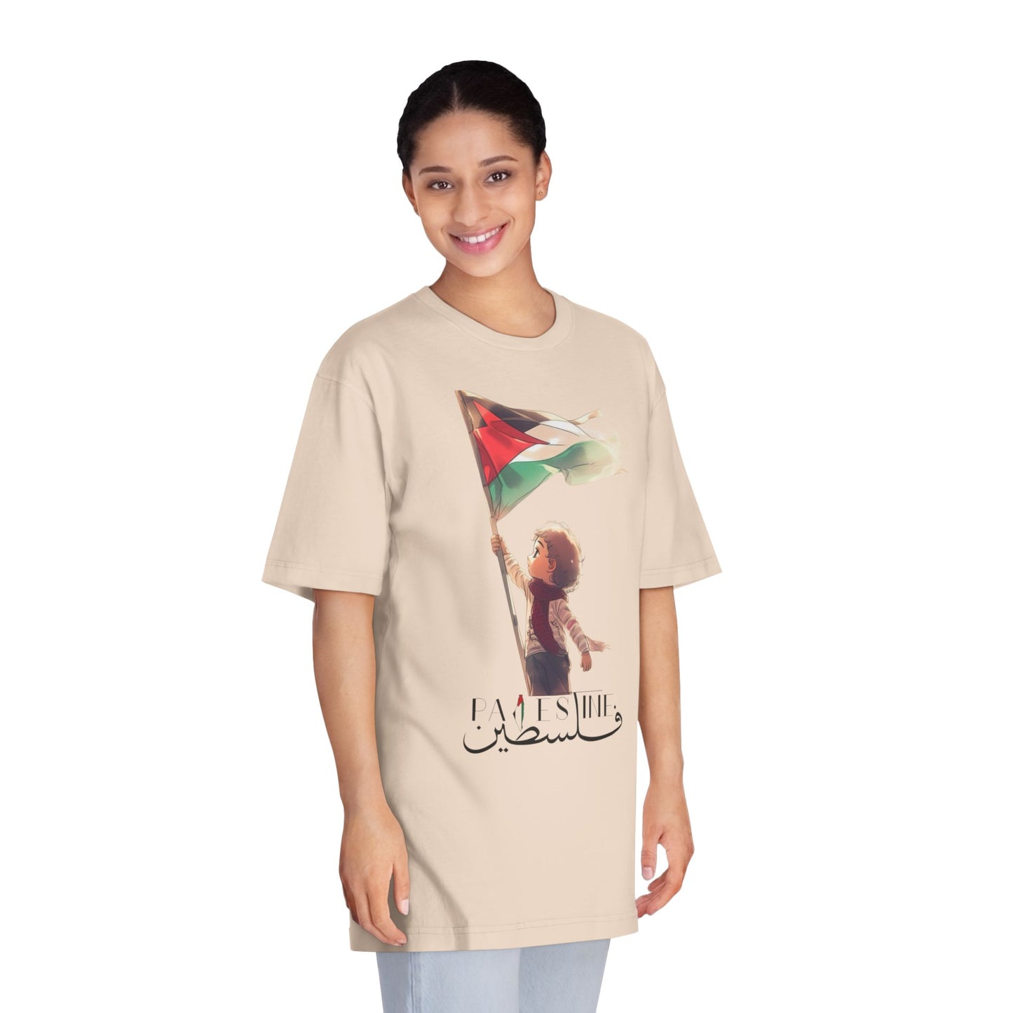 Unisex Classic Crewneck T-Shirt - Palestinian Freedom Flag Design