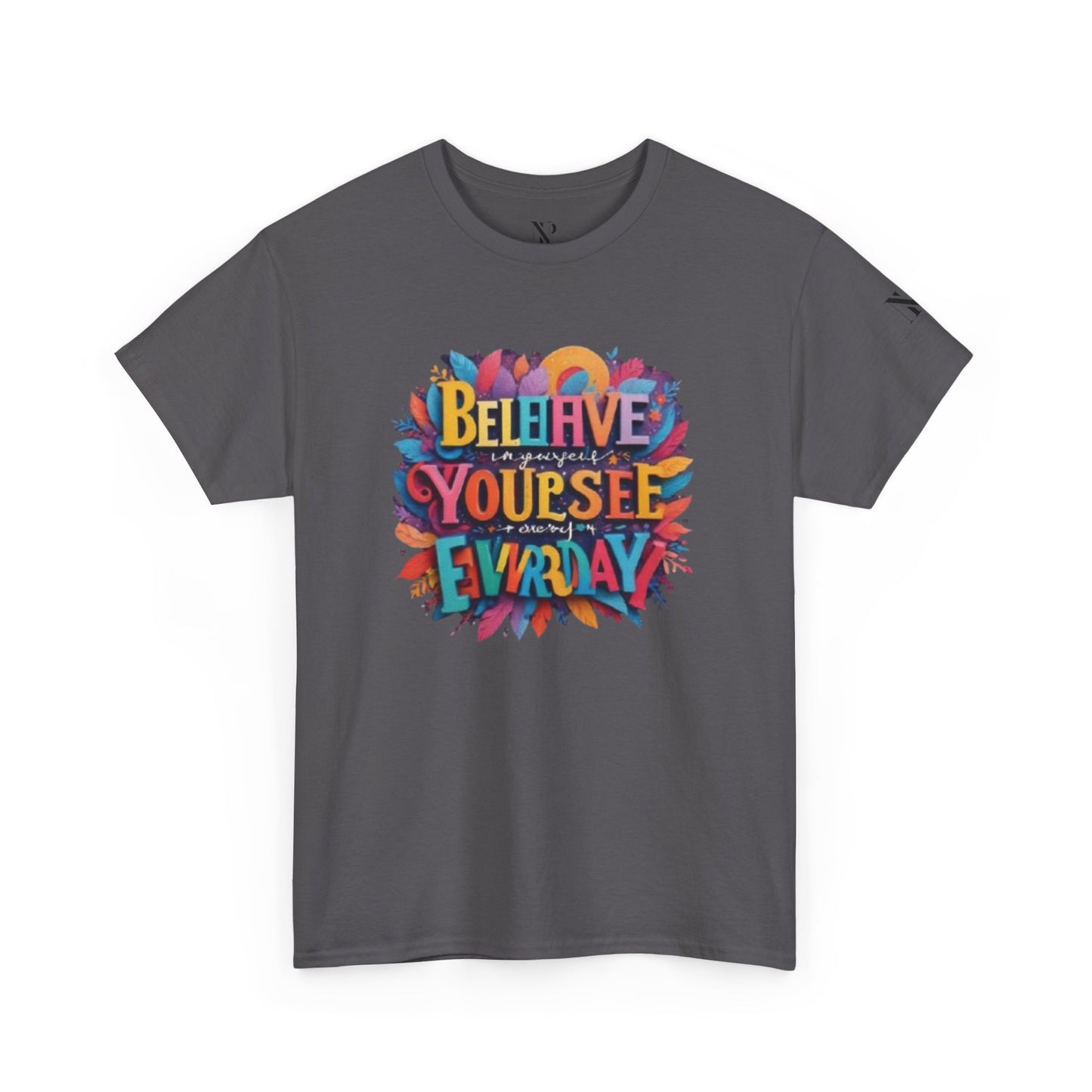 Inspirational Unisex Heavy Cotton Tee - "Believe in Yourself" Design