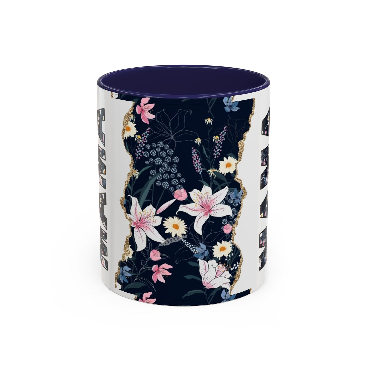 Personalized Floral 'Mama' Accent Coffee Mug - 11/15oz