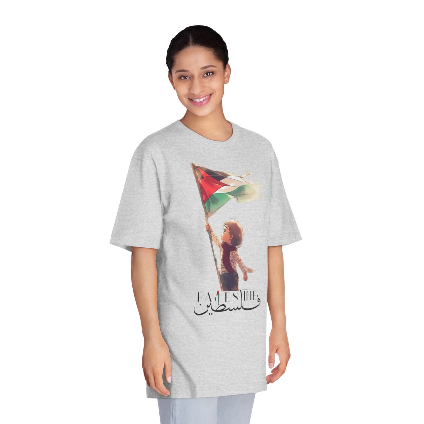 Unisex Classic Crewneck T-Shirt - Palestinian Freedom Flag Design