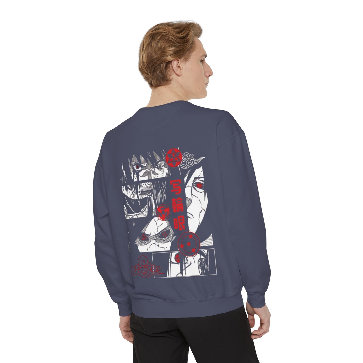 Anime-Inspired Unisex Garment-Dyed Sweatshirt with Unique Graphics