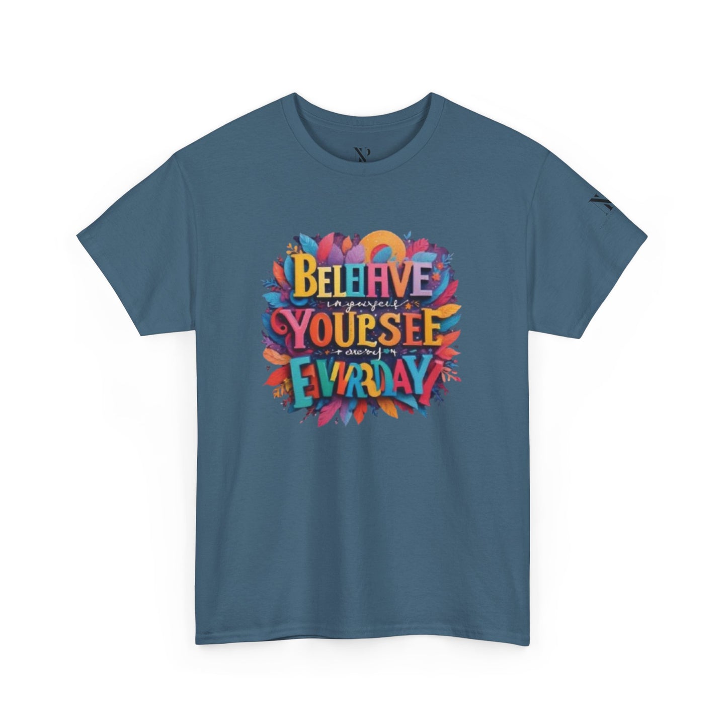 Inspirational Unisex Heavy Cotton Tee - "Believe in Yourself" Design