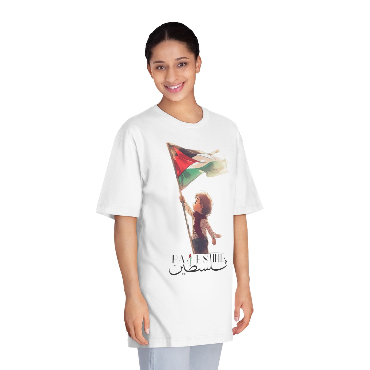 Unisex Classic Crewneck T-Shirt - Palestinian Freedom Flag Design