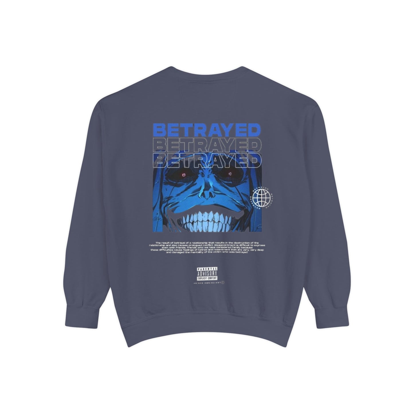 Unisex Garment-Dyed Sweatshirt - Cool Solo Vibe with Betrayed Design