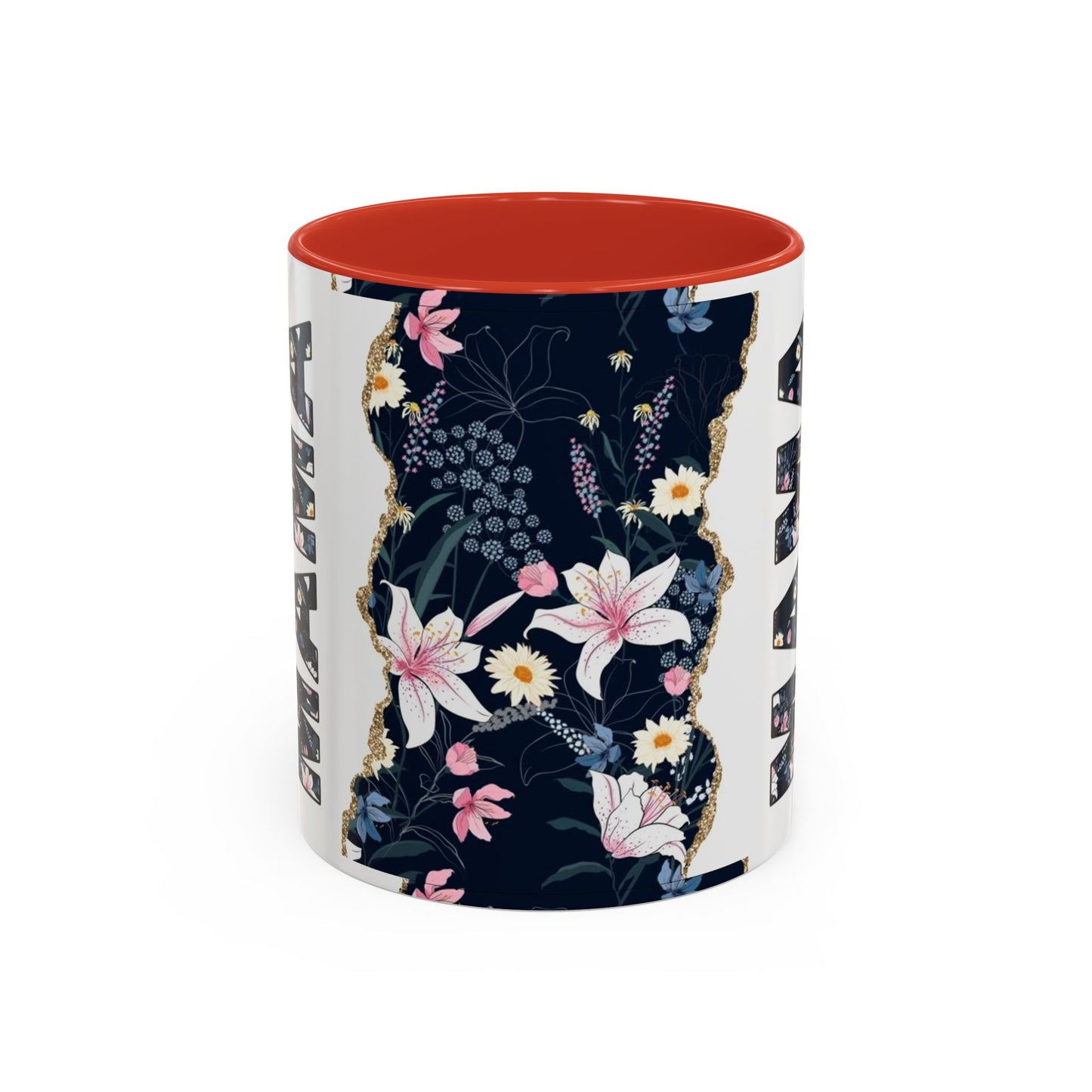 Personalized Floral 'Mama' Accent Coffee Mug - 11/15oz