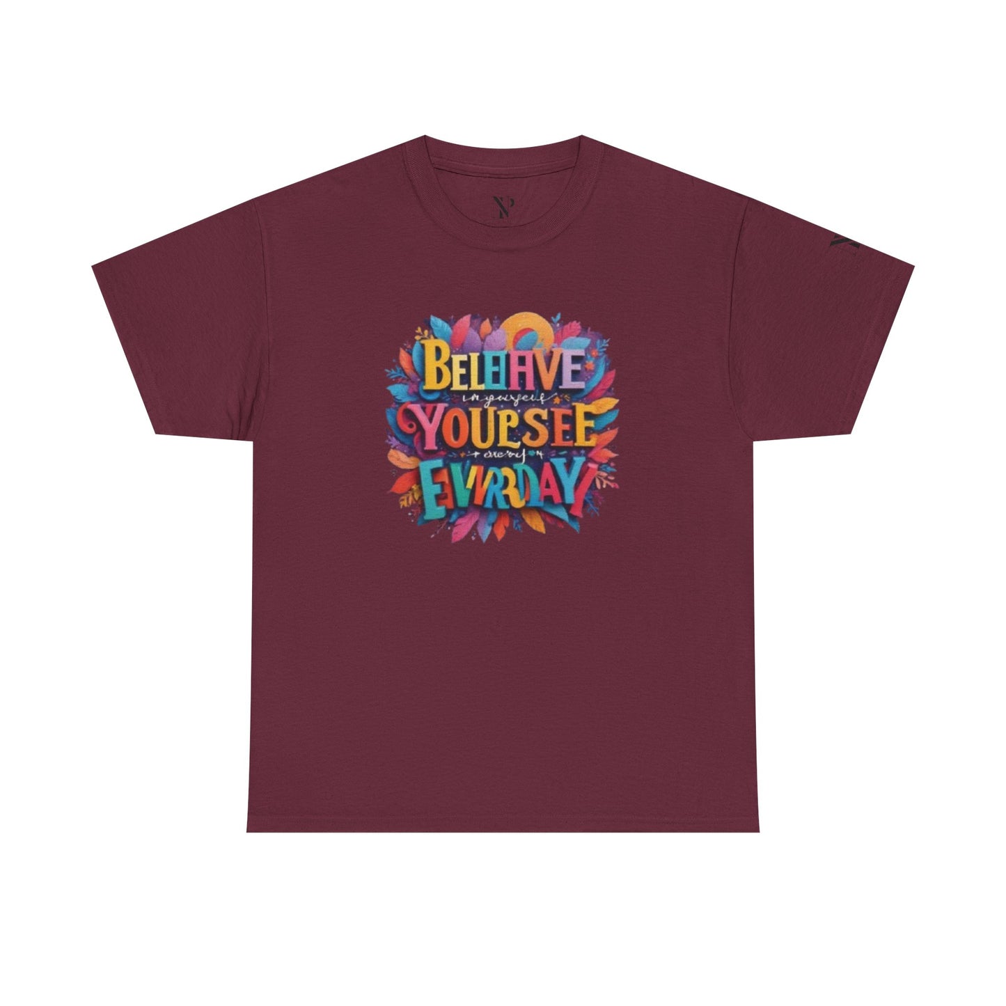 Inspirational Unisex Heavy Cotton Tee - "Believe in Yourself" Design
