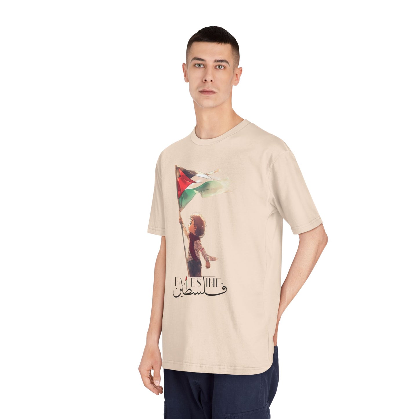 Unisex Classic Crewneck T-Shirt - Palestinian Freedom Flag Design