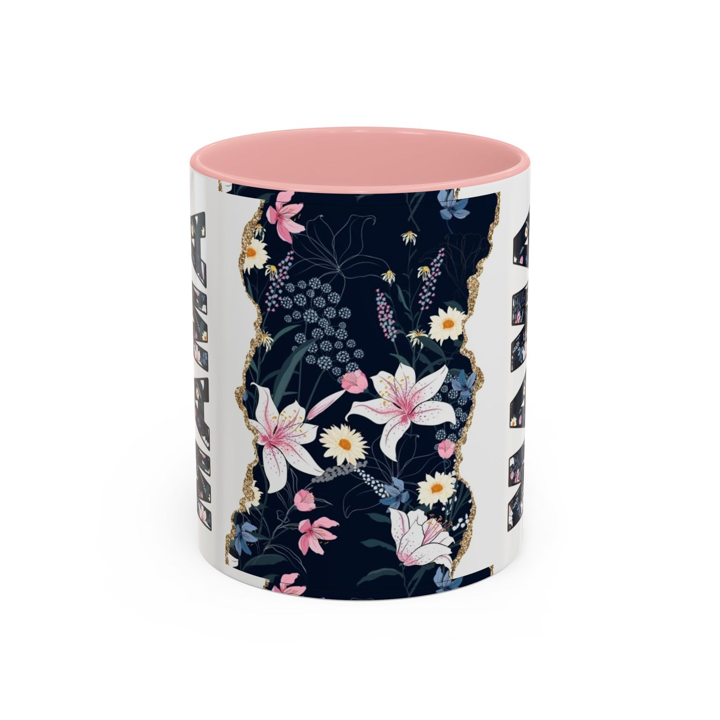 Personalized Floral 'Mama' Accent Coffee Mug - 11/15oz