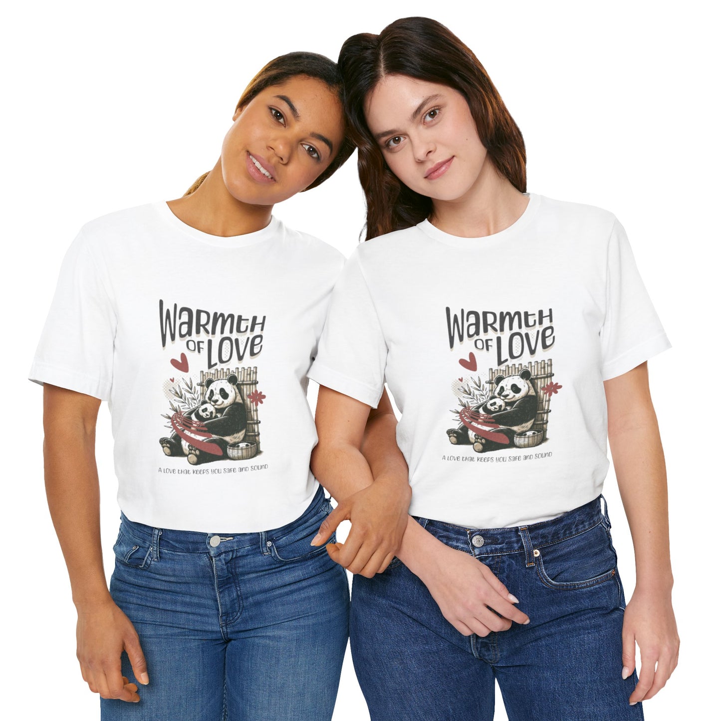 Warmth of Love Panda Tee - Unisex Jersey Short Sleeve T-Shirt