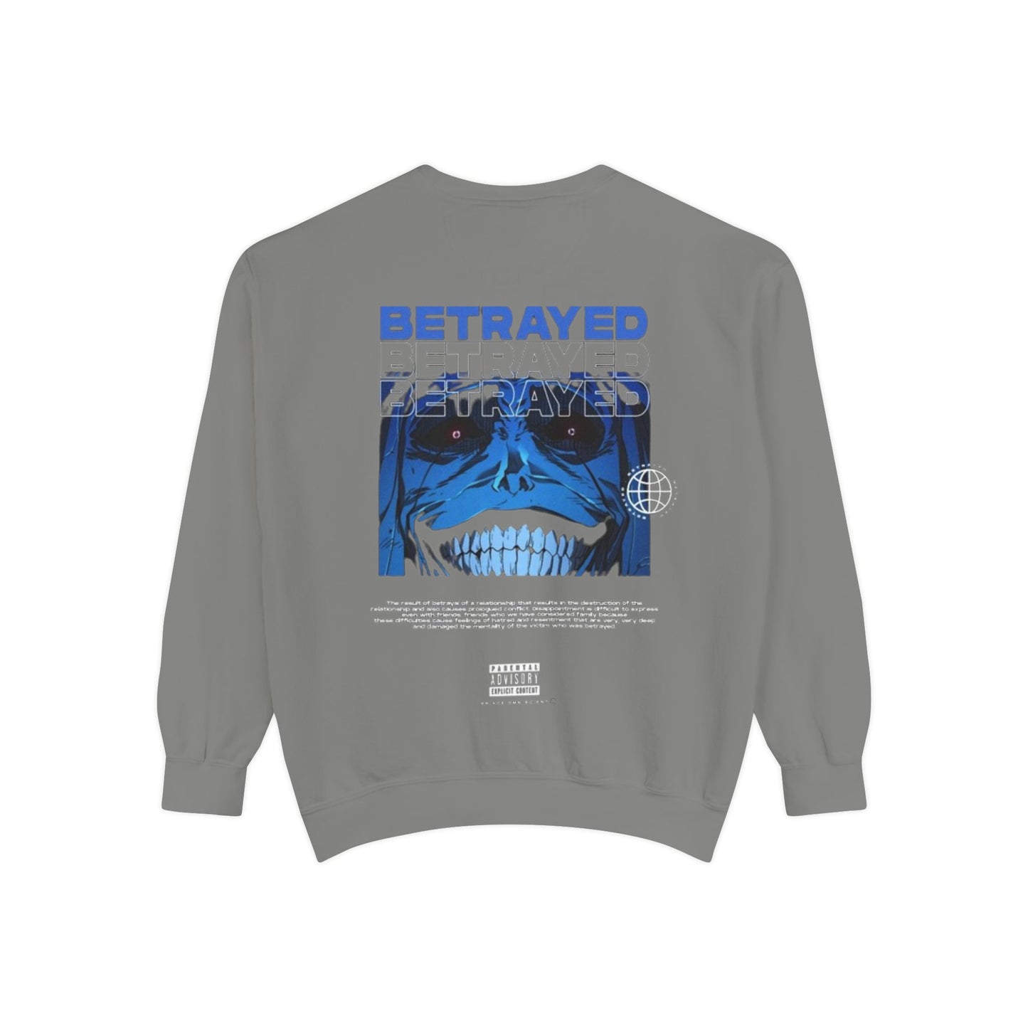 Unisex Garment-Dyed Sweatshirt - Cool Solo Vibe with Betrayed Design