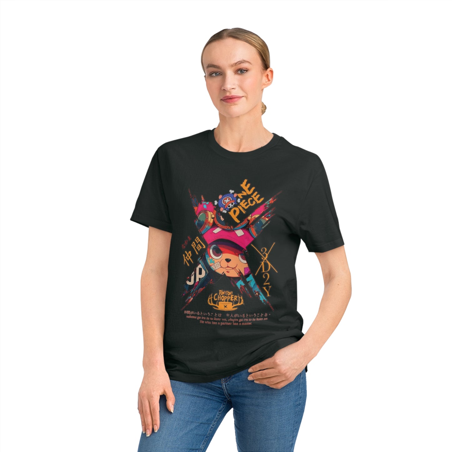 Unisex Rocker T-Shirt - One Piece Design with Luffy and Chopper