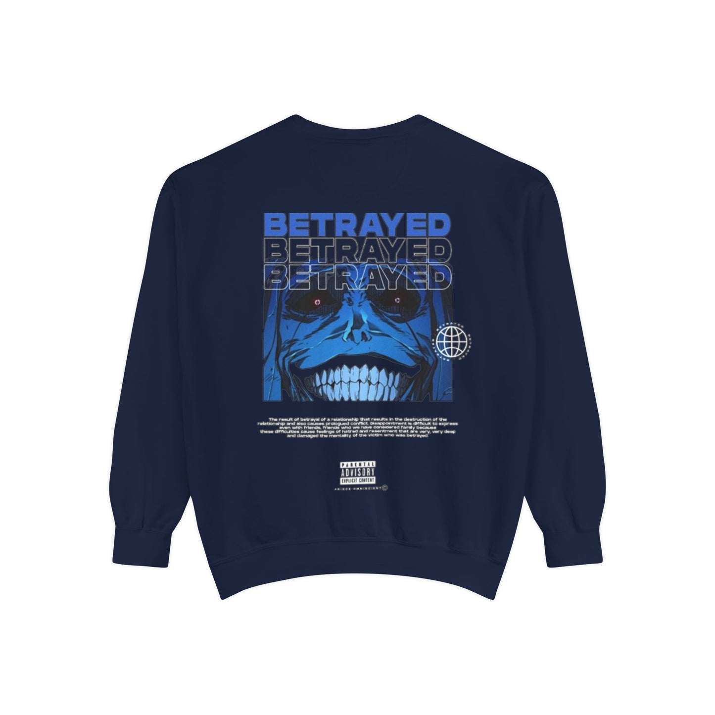 Unisex Garment-Dyed Sweatshirt - Cool Solo Vibe with Betrayed Design
