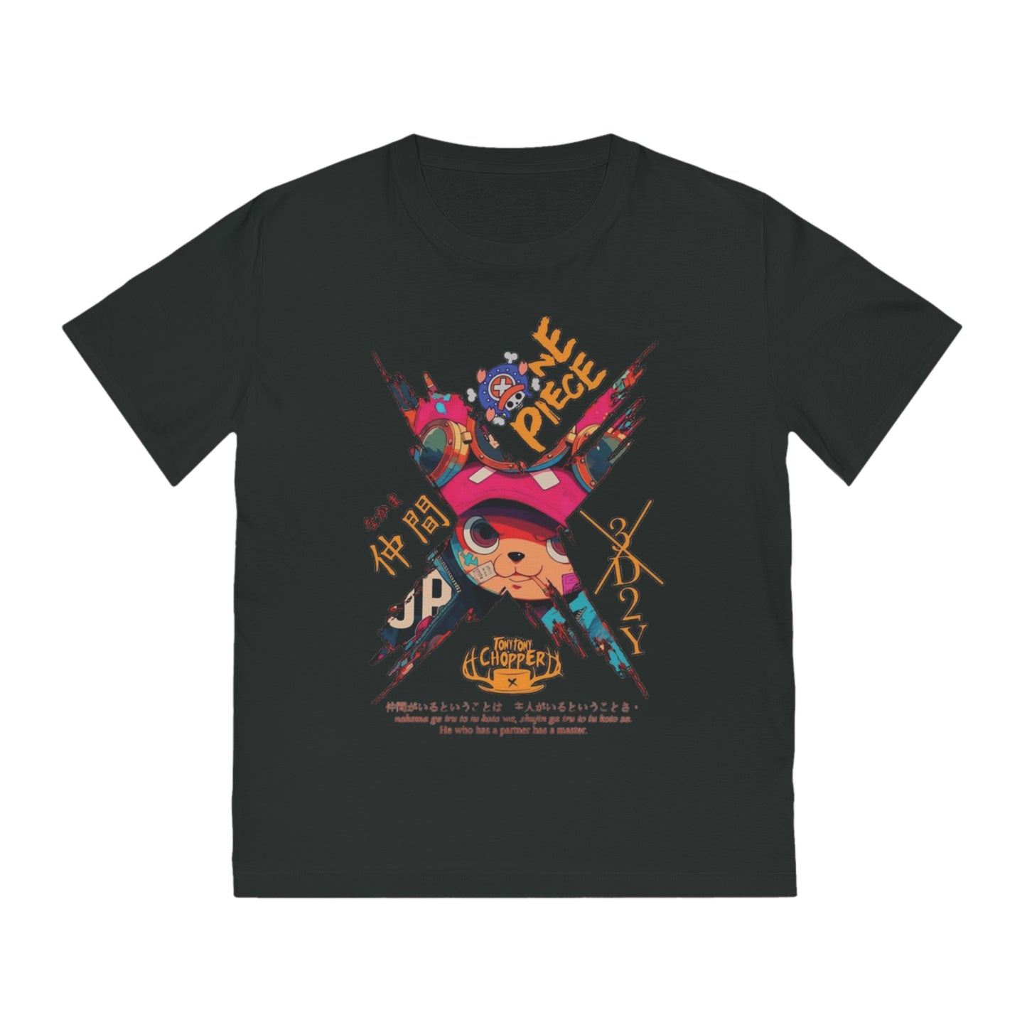 Unisex Rocker T-Shirt - One Piece Design with Luffy and Chopper