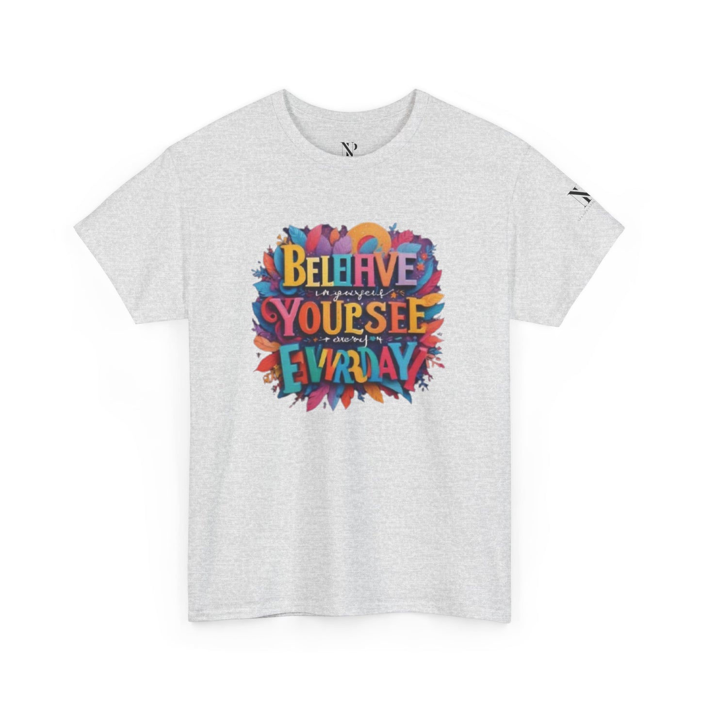 Inspirational Unisex Heavy Cotton Tee - "Believe in Yourself" Design