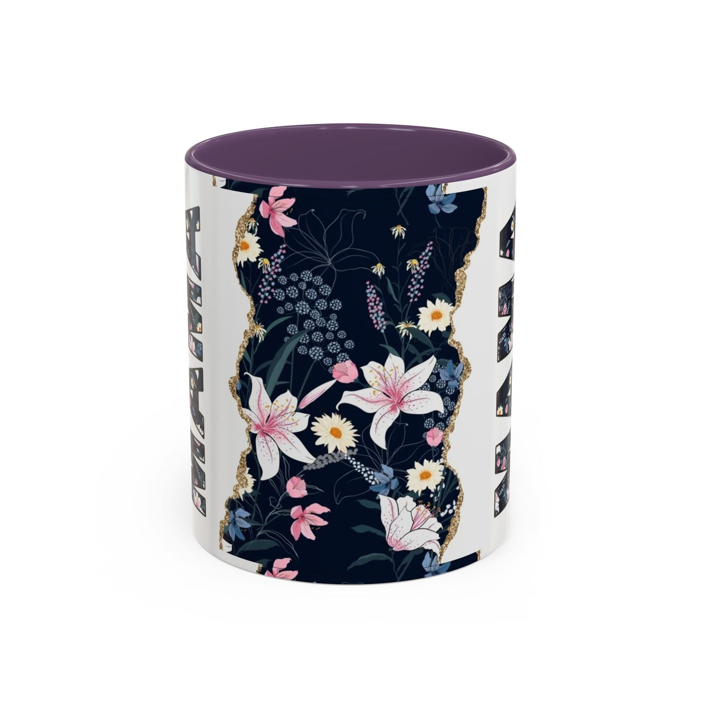 Personalized Floral 'Mama' Accent Coffee Mug - 11/15oz
