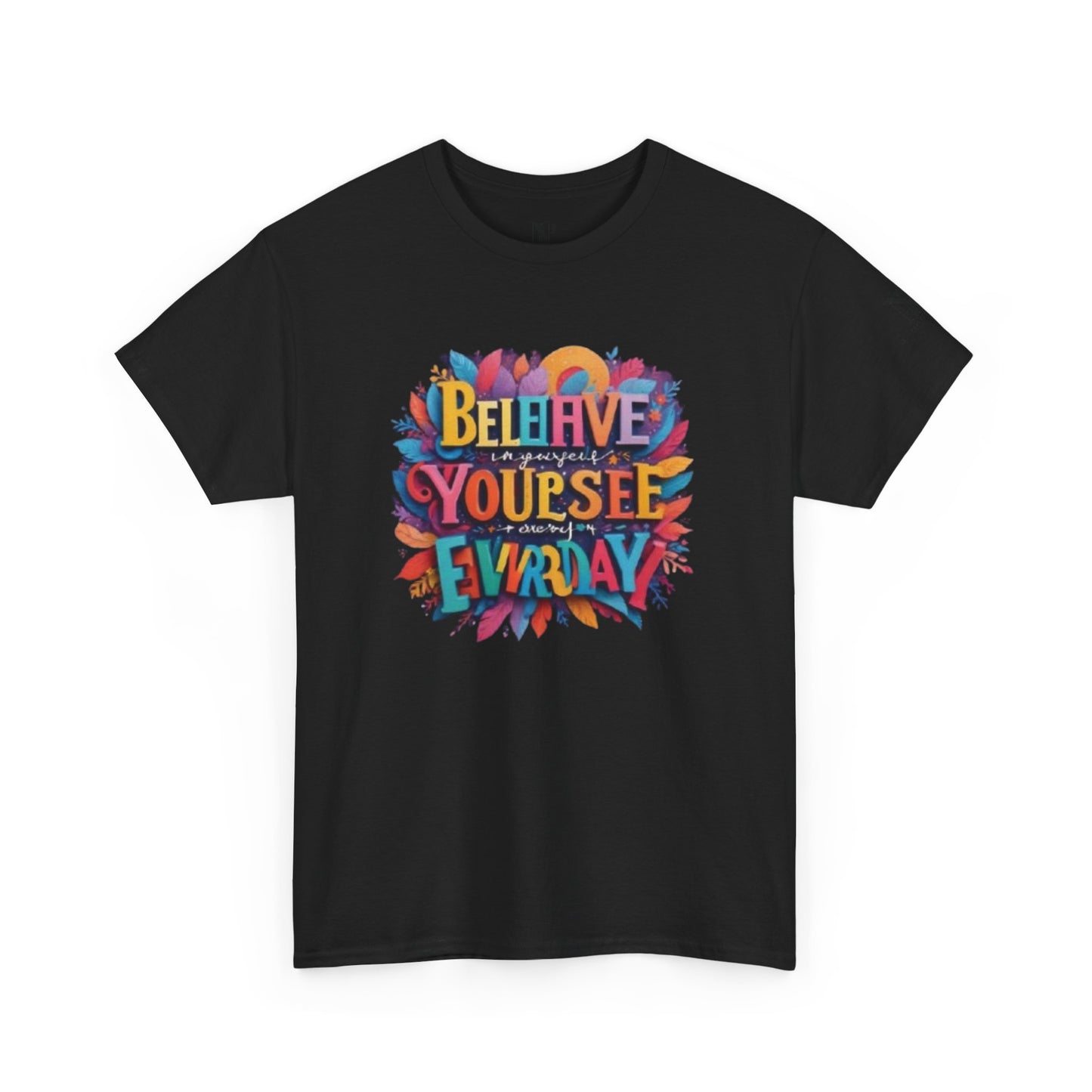 Inspirational Unisex Heavy Cotton Tee - "Believe in Yourself" Design