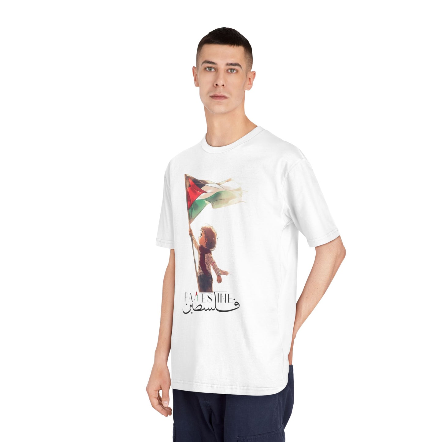Unisex Classic Crewneck T-Shirt - Palestinian Freedom Flag Design