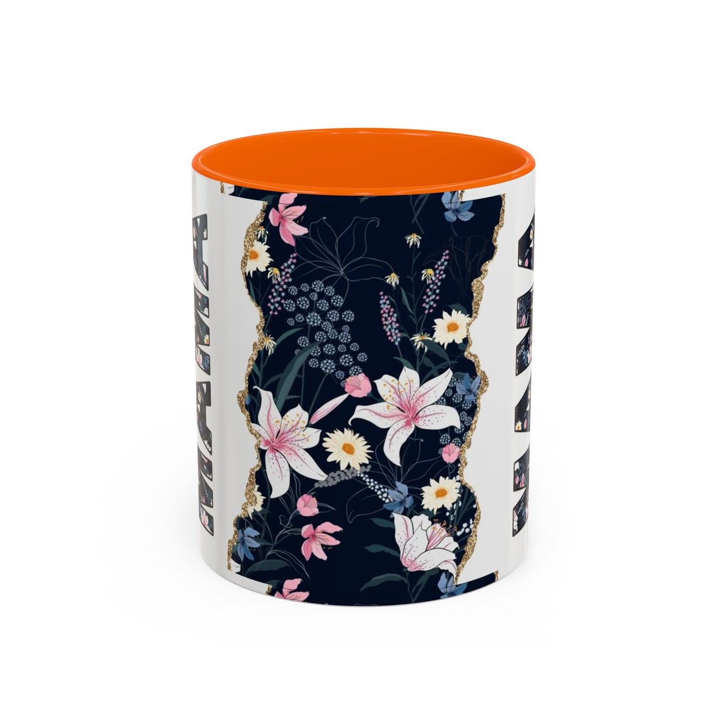 Personalized Floral 'Mama' Accent Coffee Mug - 11/15oz