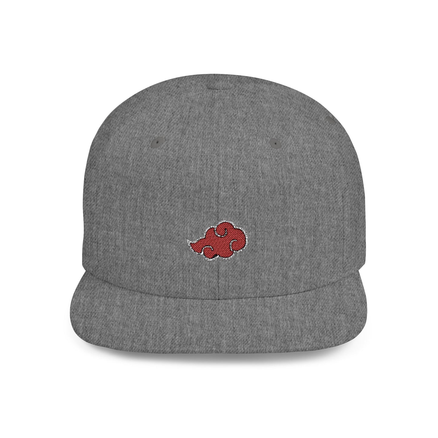 Stylish Flat Bill Snapback Hat with Red Cloud Design