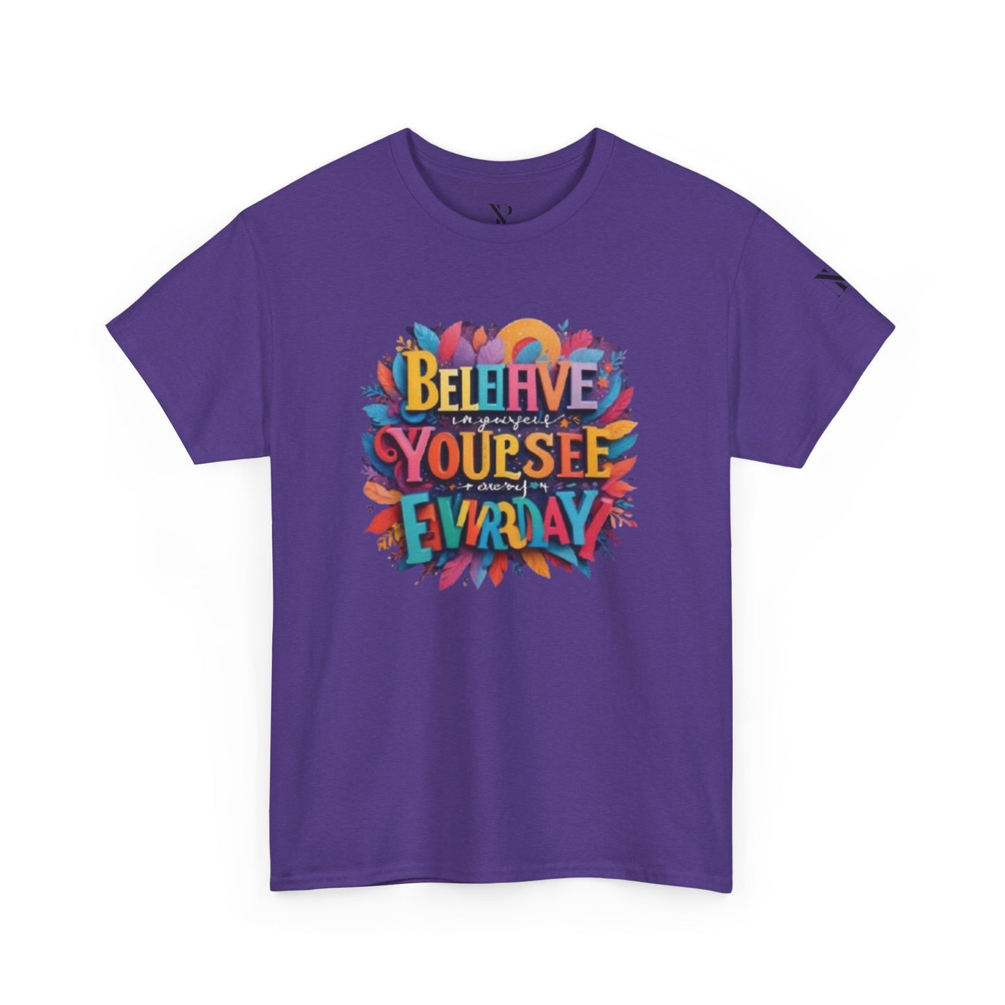 Inspirational Unisex Heavy Cotton Tee - "Believe in Yourself" Design