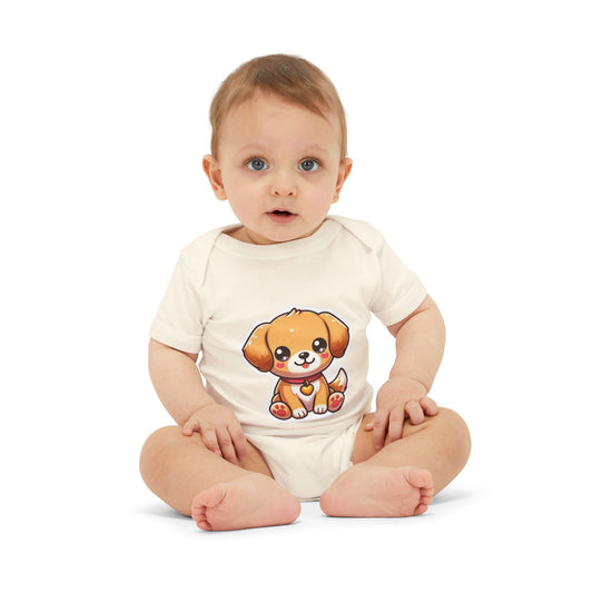 Cute Puppy Infant Jersey One Piece – Adorable Baby Bodysuit for Newborns