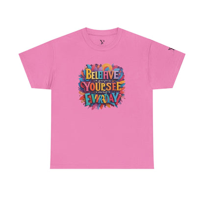 Inspirational Unisex Heavy Cotton Tee - "Believe in Yourself" Design