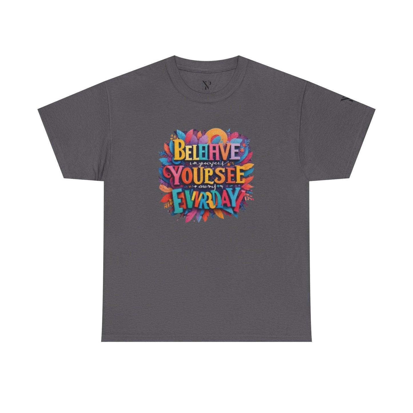 Inspirational Unisex Heavy Cotton Tee - "Believe in Yourself" Design