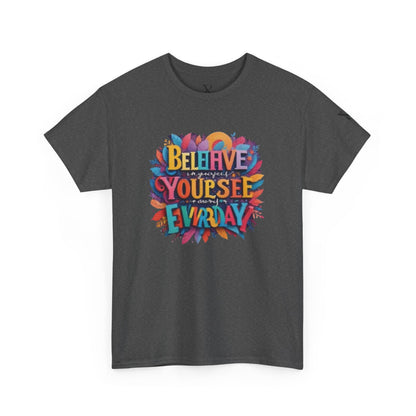 Inspirational Unisex Heavy Cotton Tee - "Believe in Yourself" Design