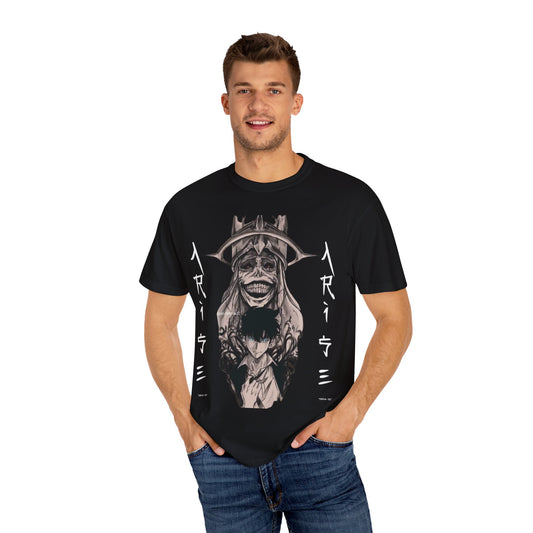 Unisex Garment-Dyed T-Shirt - Edgy Graphic Print for Fans of Anime & Streetwear