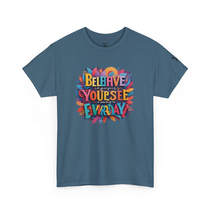 Inspirational Unisex Heavy Cotton Tee - "Believe in Yourself" Design