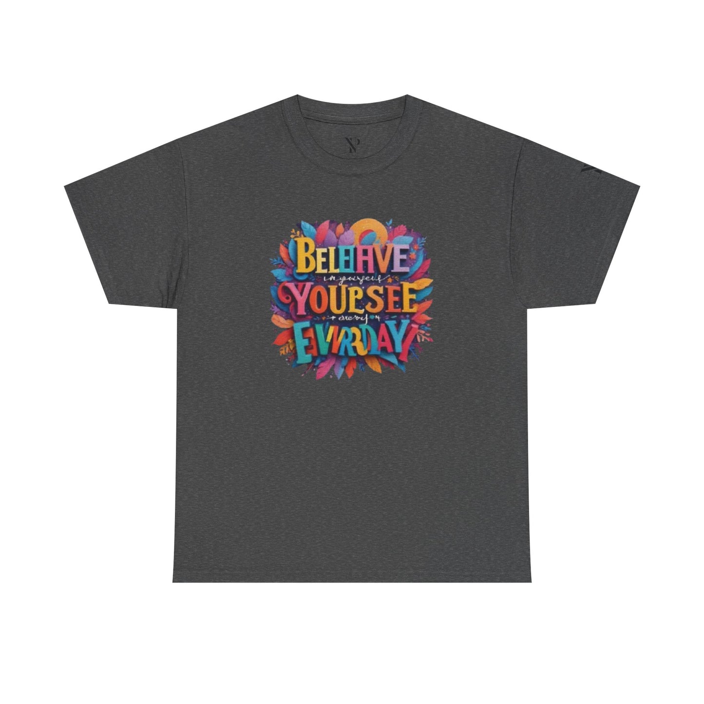 Inspirational Unisex Heavy Cotton Tee - "Believe in Yourself" Design