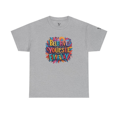 Inspirational Unisex Heavy Cotton Tee - "Believe in Yourself" Design