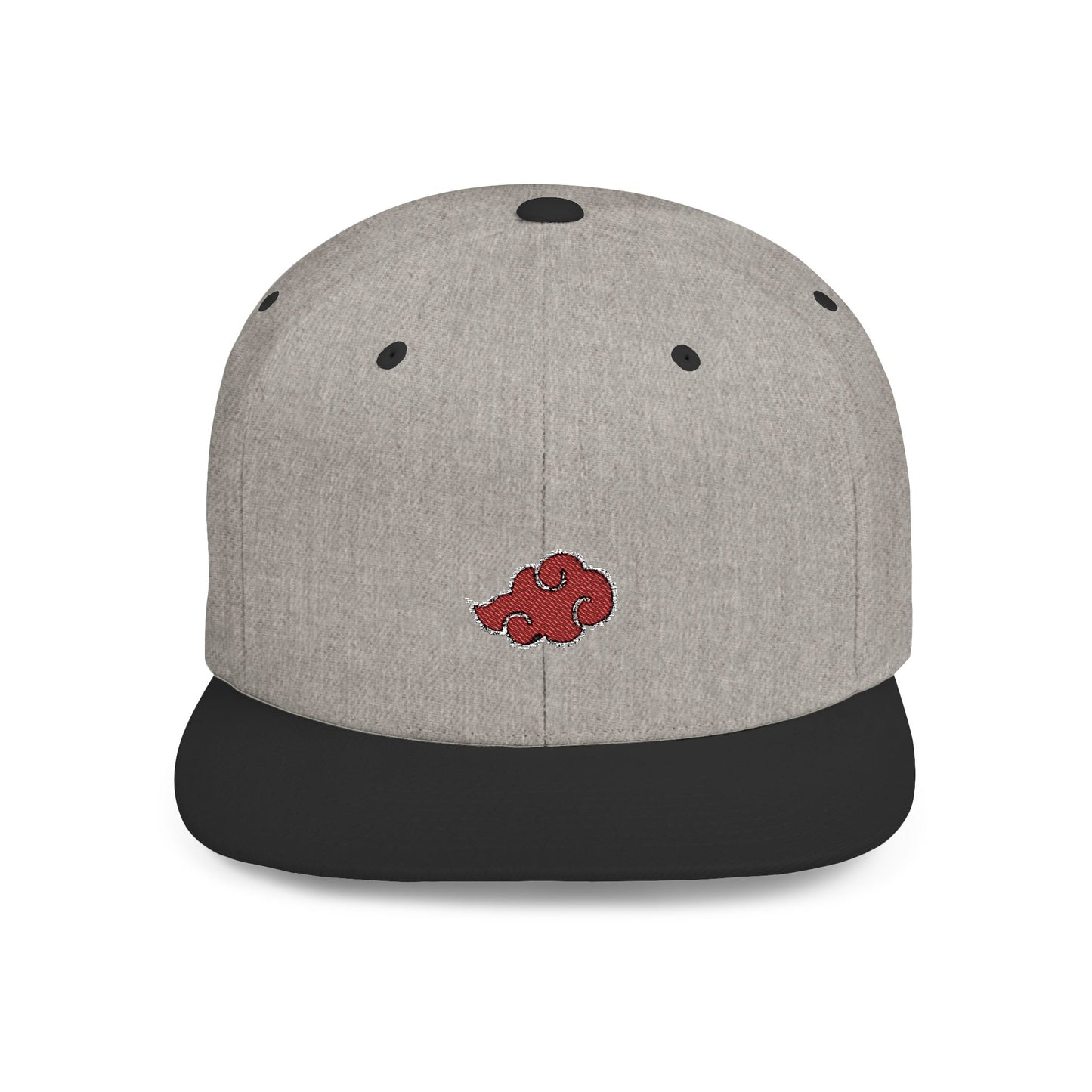 Stylish Flat Bill Snapback Hat with Red Cloud Design
