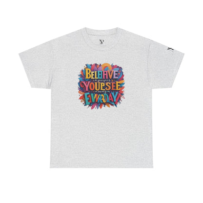Inspirational Unisex Heavy Cotton Tee - "Believe in Yourself" Design
