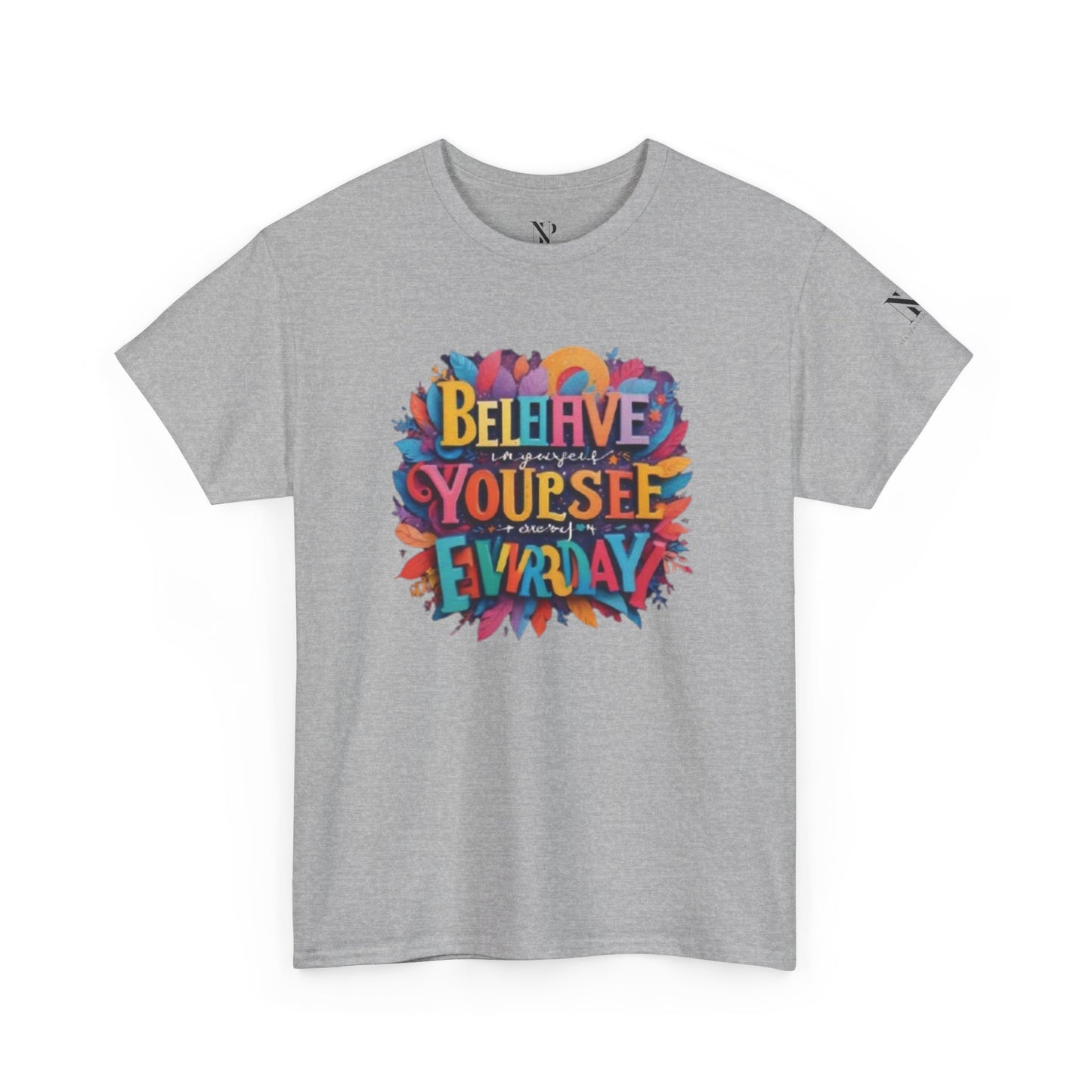 Inspirational Unisex Heavy Cotton Tee - "Believe in Yourself" Design
