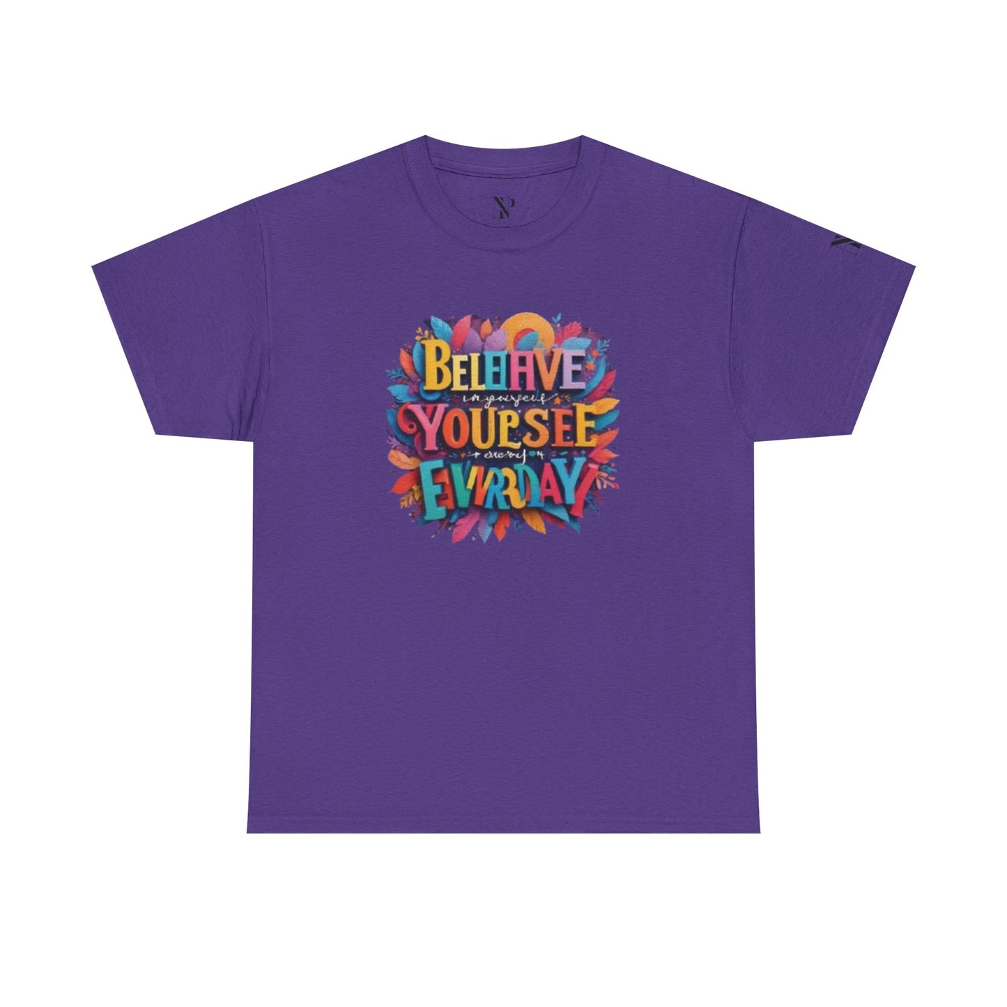 Inspirational Unisex Heavy Cotton Tee - "Believe in Yourself" Design