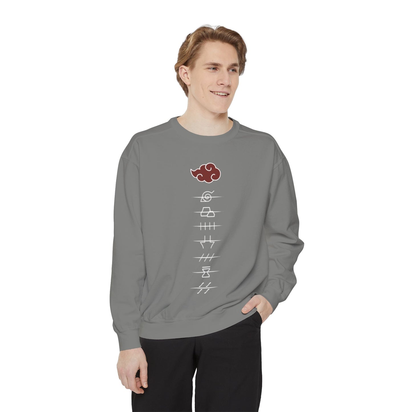 Anime-Inspired Unisex Garment-Dyed Sweatshirt with Unique Graphics