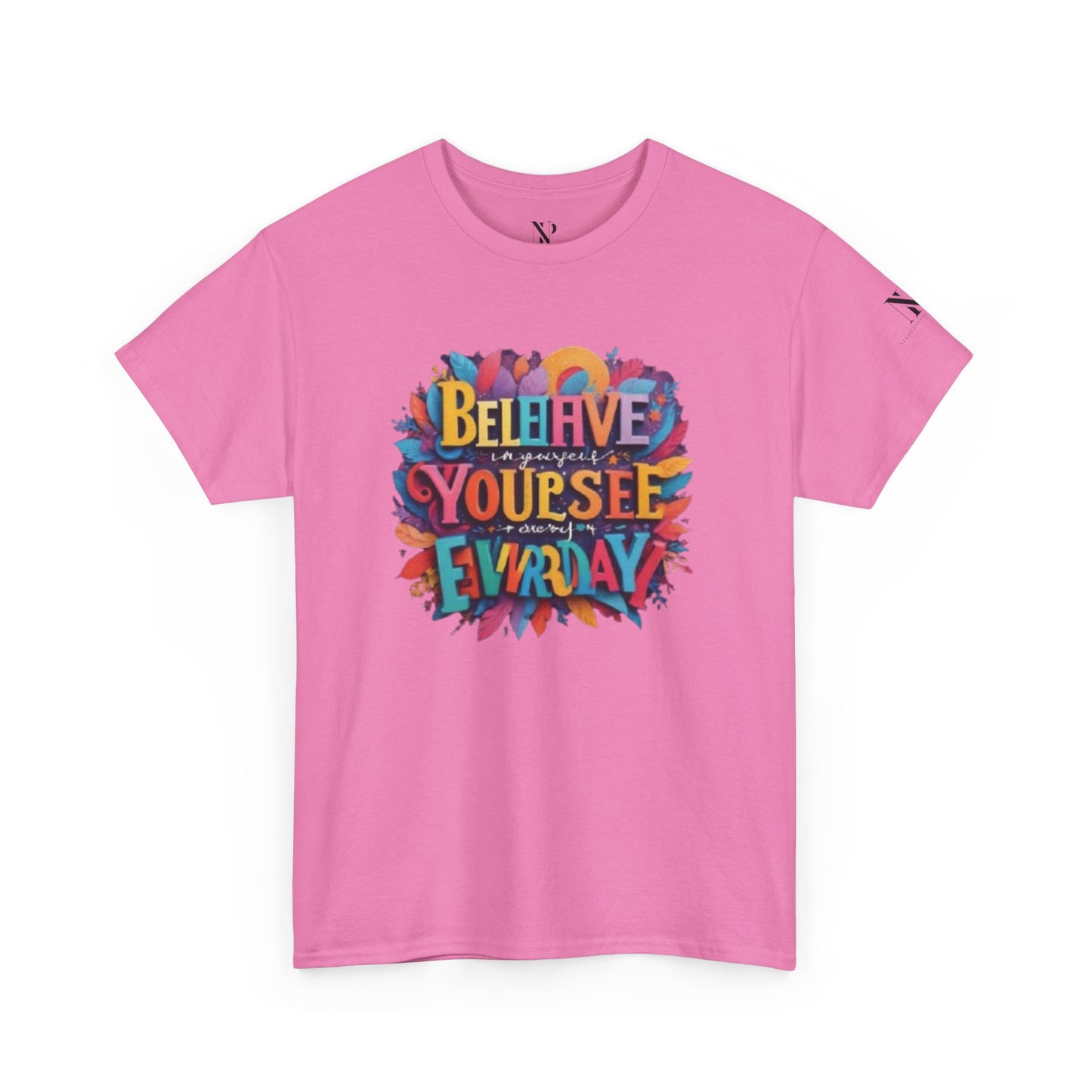 Inspirational Unisex Heavy Cotton Tee - "Believe in Yourself" Design