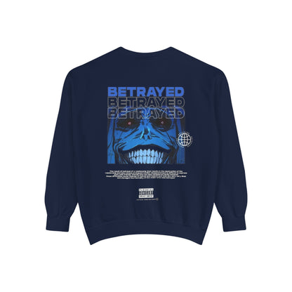 Unisex Garment-Dyed Sweatshirt - Cool Solo Vibe with Betrayed Design