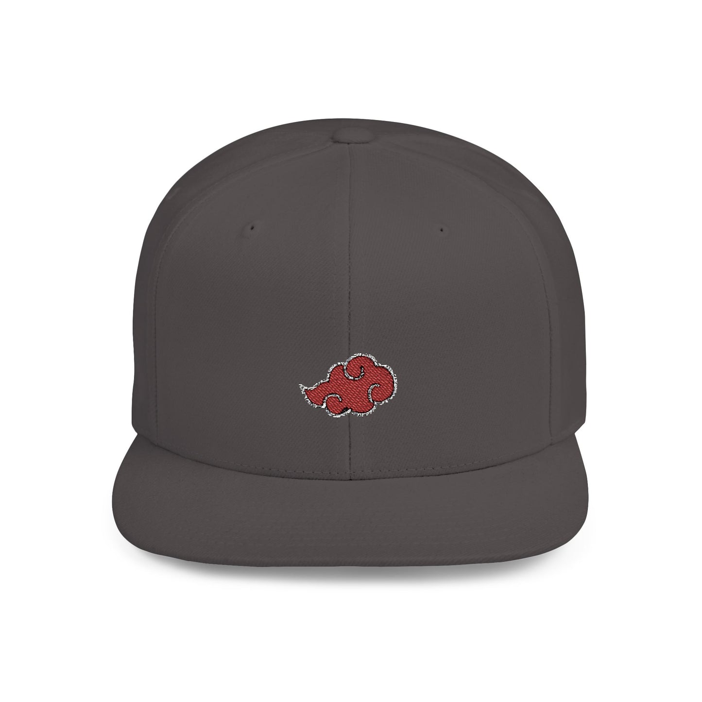 Stylish Flat Bill Snapback Hat with Red Cloud Design