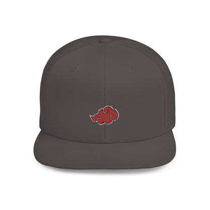Stylish Flat Bill Snapback Hat with Red Cloud Design