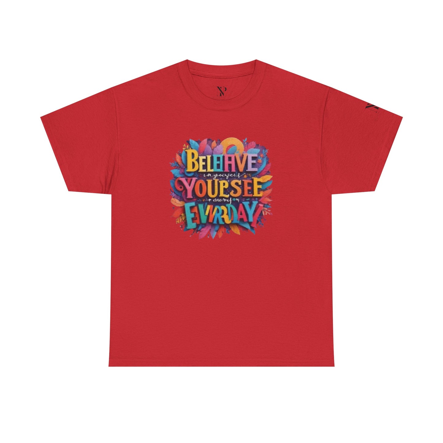 Inspirational Unisex Heavy Cotton Tee - "Believe in Yourself" Design
