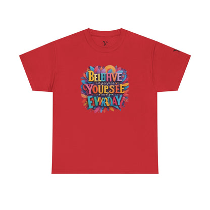 Inspirational Unisex Heavy Cotton Tee - "Believe in Yourself" Design